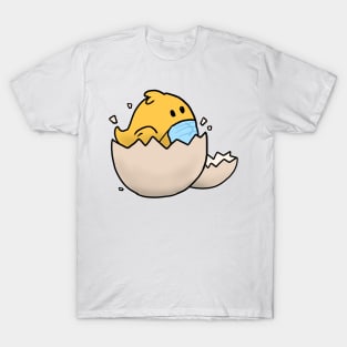 Chick in the egg with face mask happy easter 2021 T-Shirt